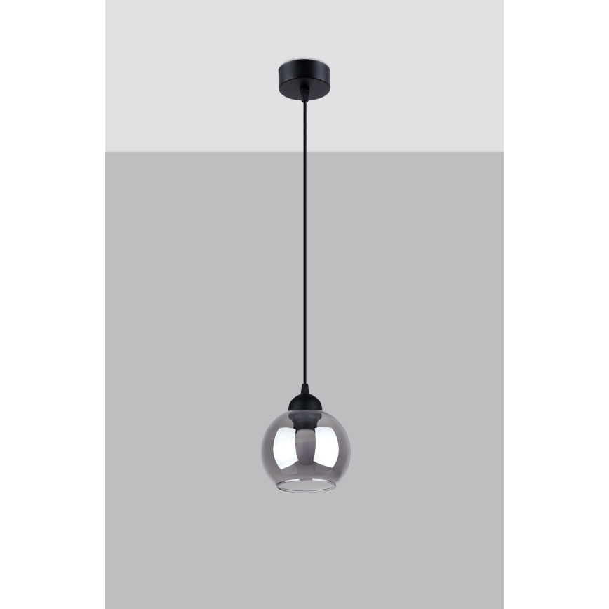 Lampadario a sospensione con filo ALINO 1xE27/60W/230V nero