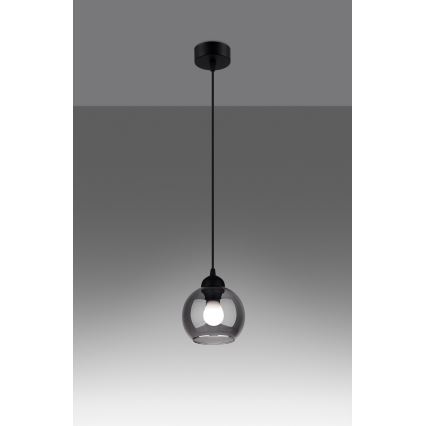 Lampadario a sospensione con filo ALINO 1xE27/60W/230V nero