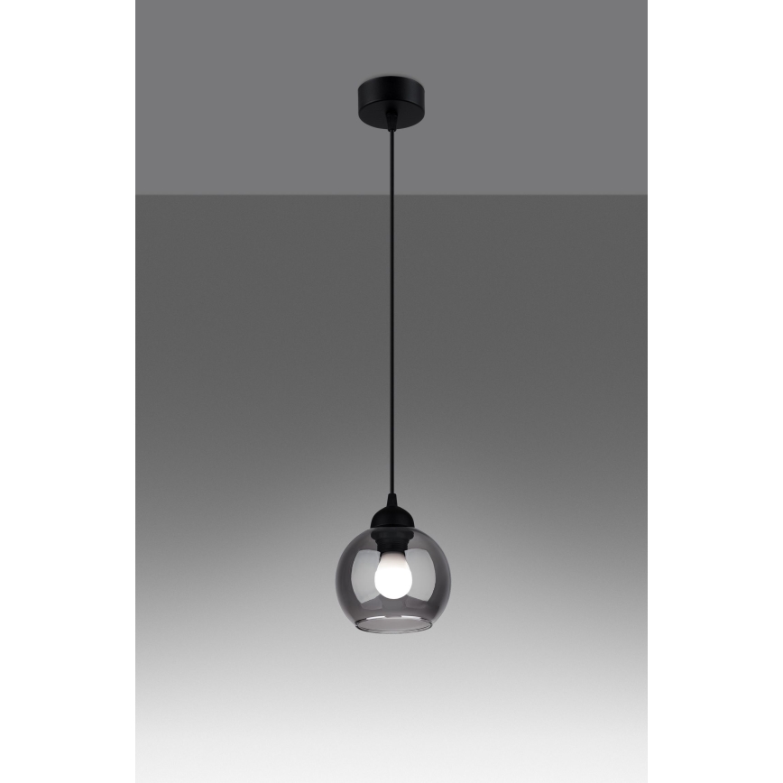 Lampadario a sospensione con filo ALINO 1xE27/60W/230V nero
