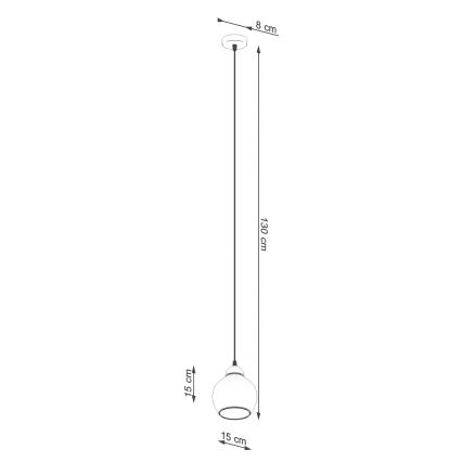 Lampadario a sospensione con filo ALINO 1xE27/60W/230V nero