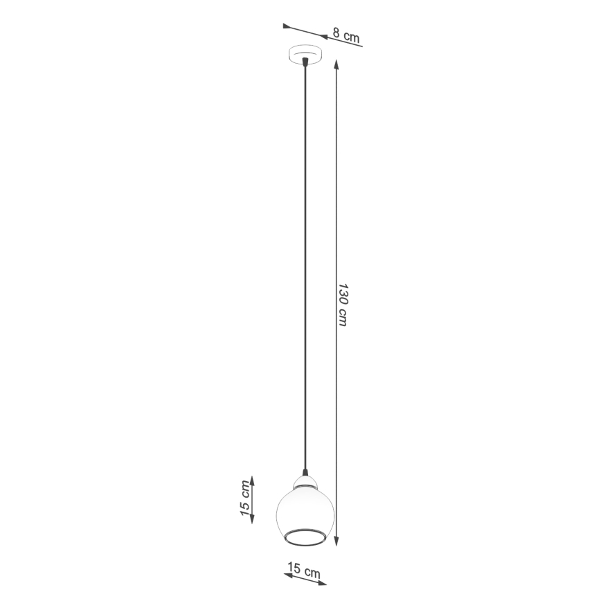 Lampadario a sospensione con filo ALINO 1xE27/60W/230V nero