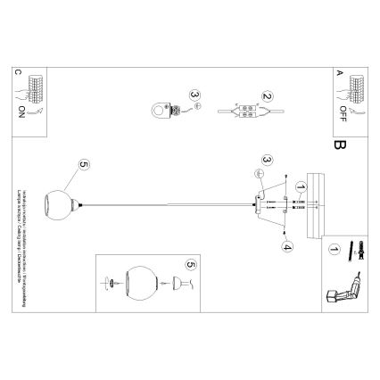 Lampadario a sospensione con filo ALINO 1xE27/60W/230V nero