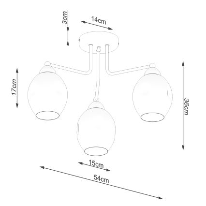 Lampadario a stelo FILLAN 3xE27/60W/230V nero