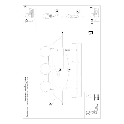 Plafoniera YOLI 3xG9/12W/230V bianco