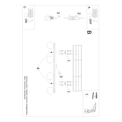 Plafoniera YOLI 4xG9/12W/230V bianco