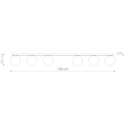 Plafoniera YOLI 6xG9/12W/230V bianco