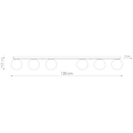 Plafoniera YOLI 6xG9/12W/230V nero