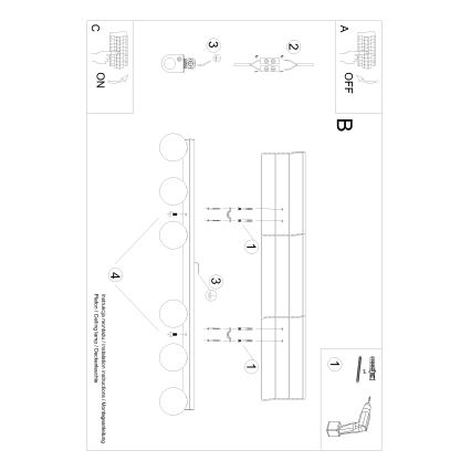 Plafoniera YOLI 6xG9/12W/230V nero