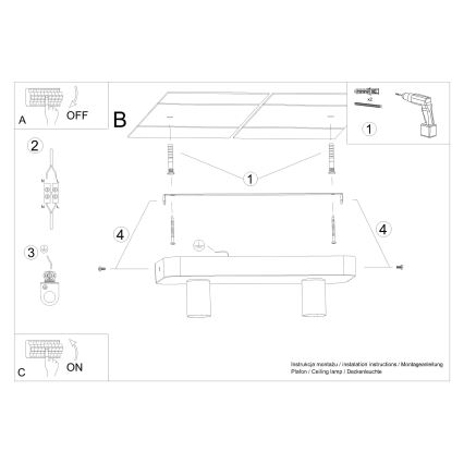 Faretto TAVO 2xE27/15W/230V calcestruzzo