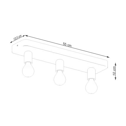 Faretto TAVO 3xE27/15W/230V calcestruzzo