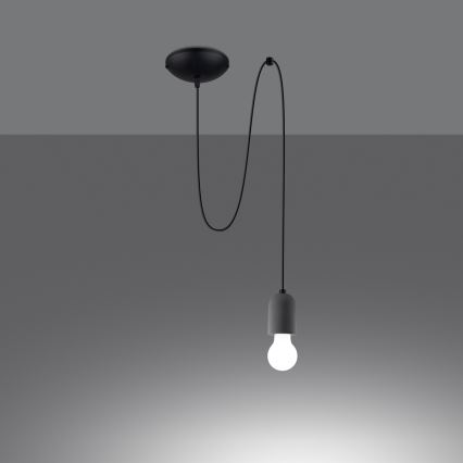 Lampadario a sospensione con filo NESO 1xE27/15W/230V ragno calcestruzzo