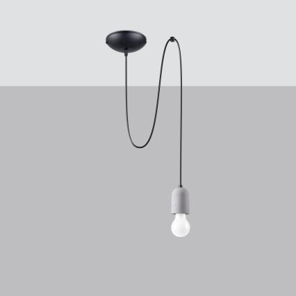 Lampadario a sospensione con filo NESO 1xE27/15W/230V ragno calcestruzzo