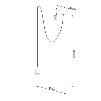 Lampadario a sospensione con filo NESO 1xE27/15W/230V ragno calcestruzzo