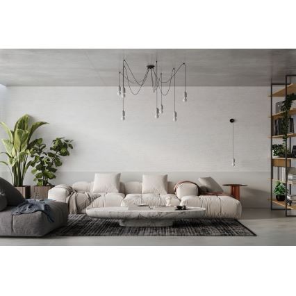 Lampadario a sospensione con filo NESO 5xE27/15W/230V ragno calcestruzzo