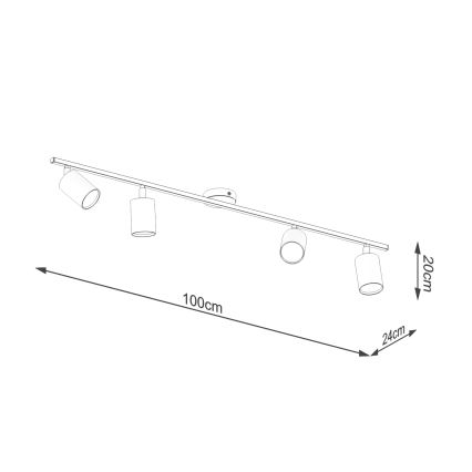 Faretto LEMMI 4xGU10/10W/230V nero