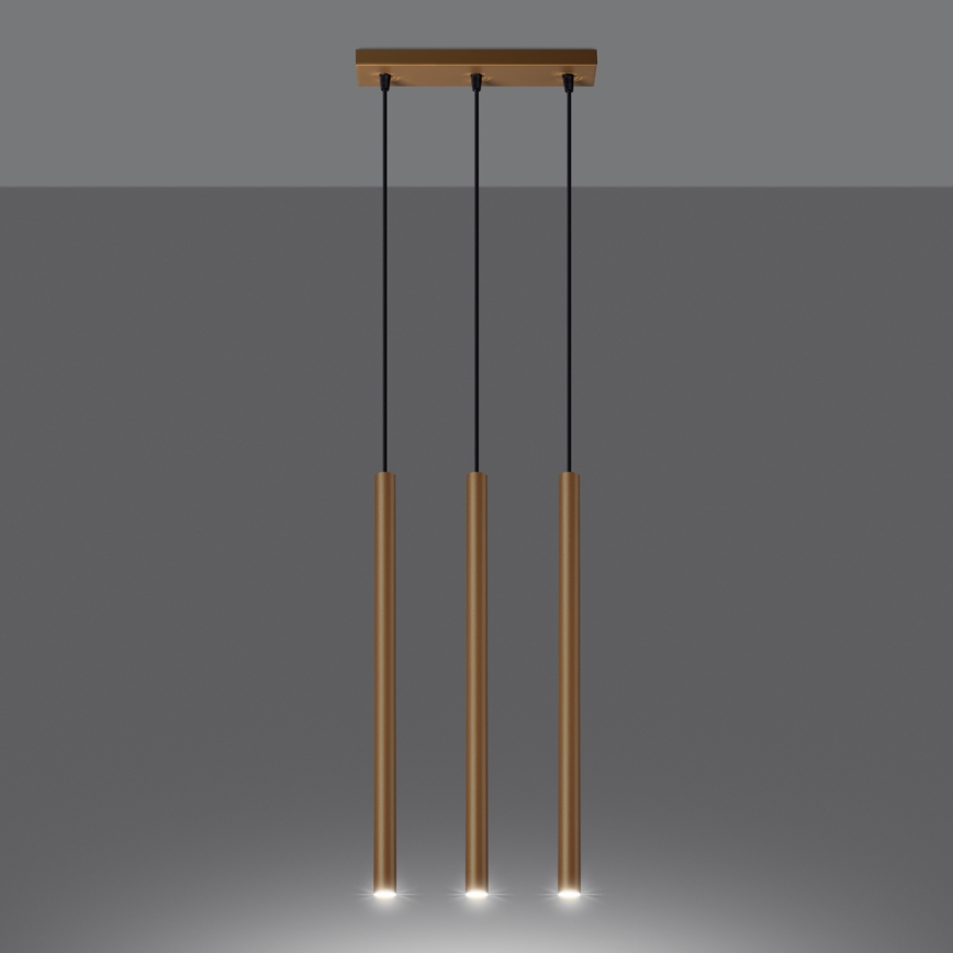 Lampadario a sospensione con filo PASTELO 3xG9/8W/230V oro