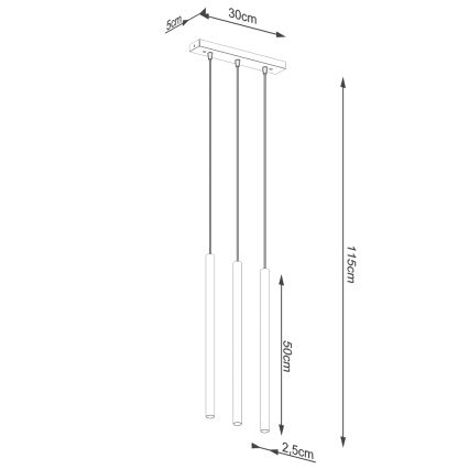 Lampadario a sospensione con filo PASTELO 3xG9/8W/230V oro