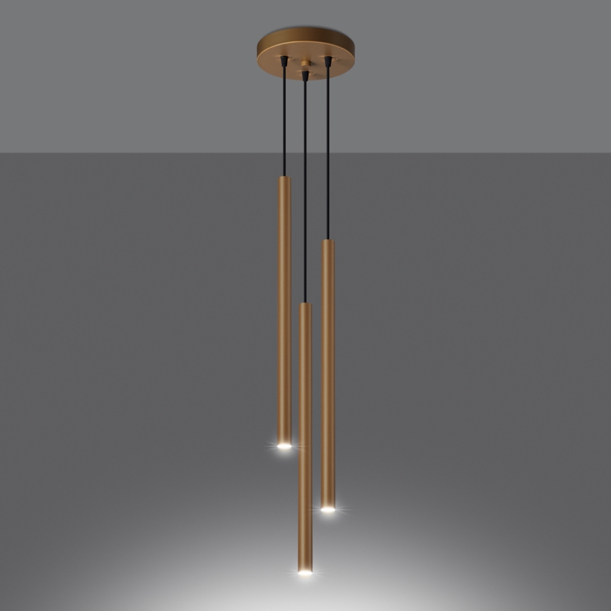 Lampadario a sospensione con filo PASTELO 3xG9/8W/230V oro