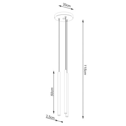 Lampadario a sospensione con filo PASTELO 3xG9/8W/230V oro