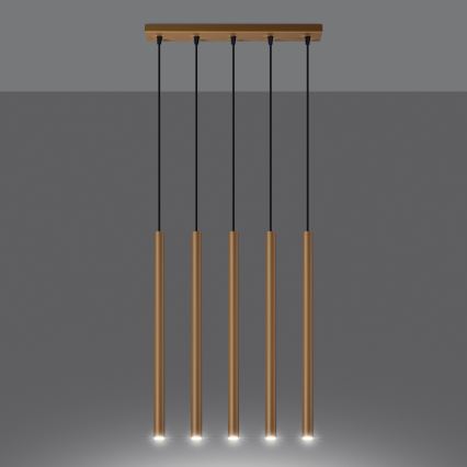 Lampadario a sospensione con filo PASTELO 5xG9/8W/230V oro