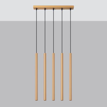 Lampadario a sospensione con filo PASTELO 5xG9/8W/230V oro