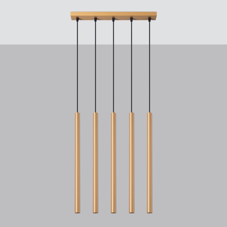 Lampadario a sospensione con filo PASTELO 5xG9/8W/230V oro