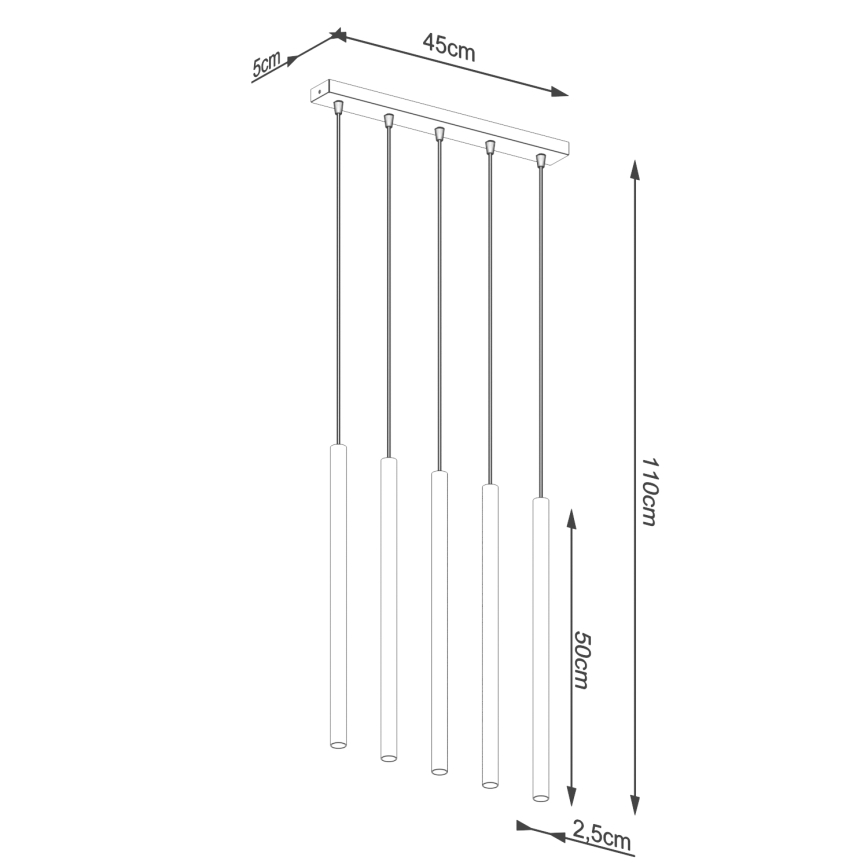 Lampadario a sospensione con filo PASTELO 5xG9/8W/230V oro
