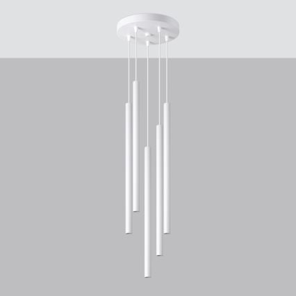 Lampadario a sospensione con filo PASTELO 5xG9/8W/230V bianco