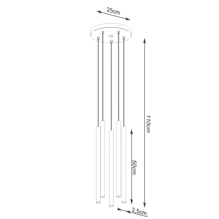 Lampadario a sospensione con filo PASTELO 5xG9/8W/230V bianco