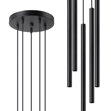 Lampadario a sospensione con filo PASTELO 5xG9/8W/230V nero