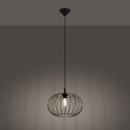 Lampadario a sospensione con filo TSUNO 1xE27/15W/230V nero