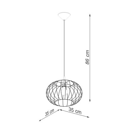 Lampadario a sospensione con filo TSUNO 1xE27/15W/230V nero