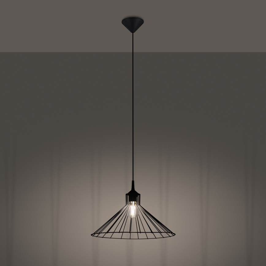 Lampadario a sospensione con filo EDA 1xE27/15W/230V nero