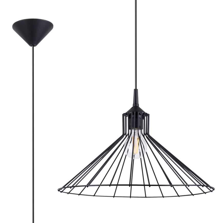 Lampadario a sospensione con filo EDA 1xE27/15W/230V nero