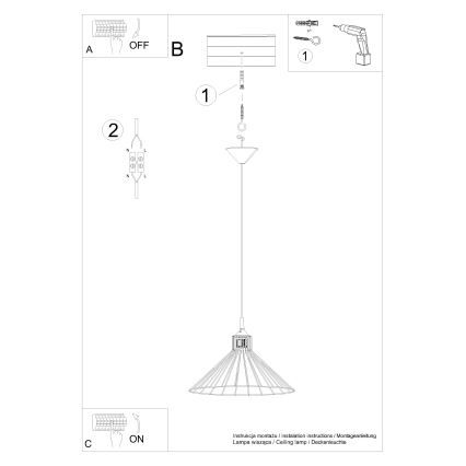 Lampadario a sospensione con filo EDA 1xE27/15W/230V nero