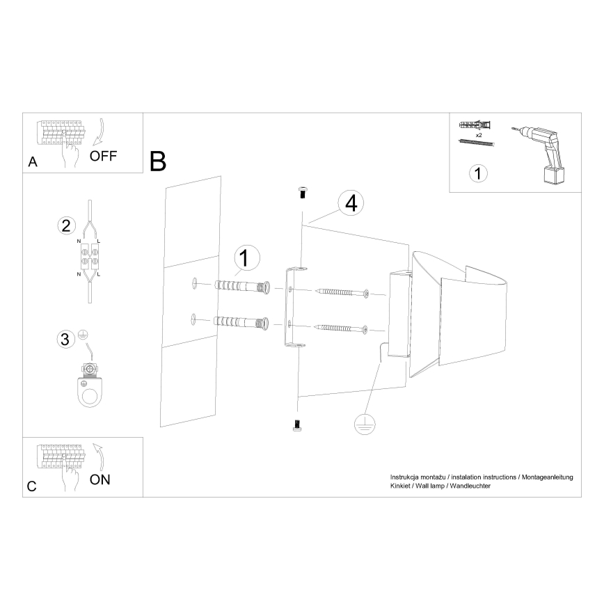 Lampada da parete TONI 1xG9/8W/230V bianco