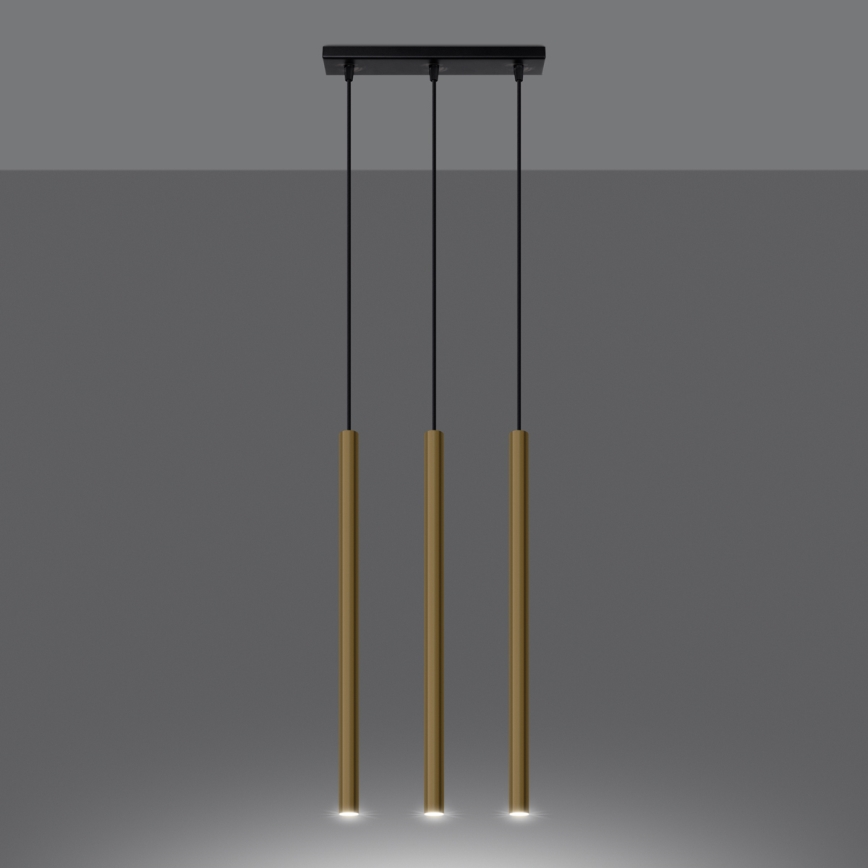 Lampadario a sospensione con filo PASTELO 3xG9/8W/230V oro