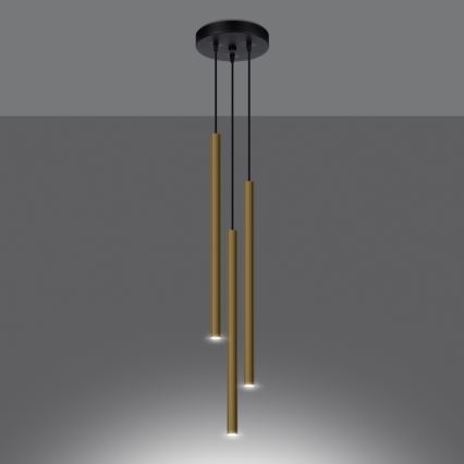 Lampadario a sospensione con filo PASTELO 3xG9/8W/230V oro