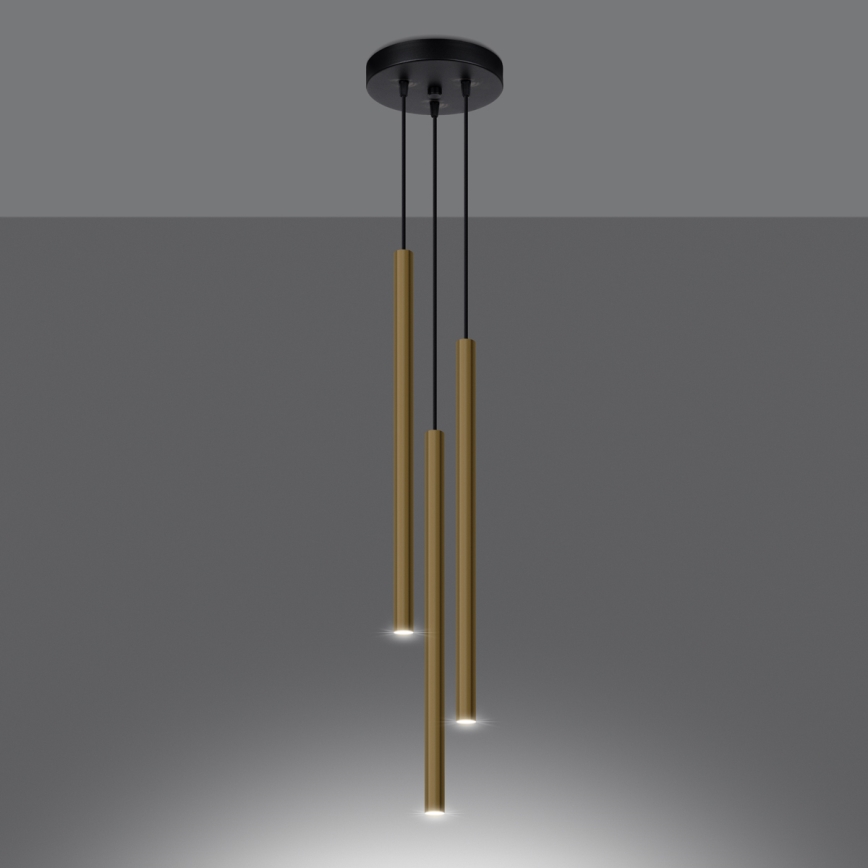 Lampadario a sospensione con filo PASTELO 3xG9/8W/230V oro