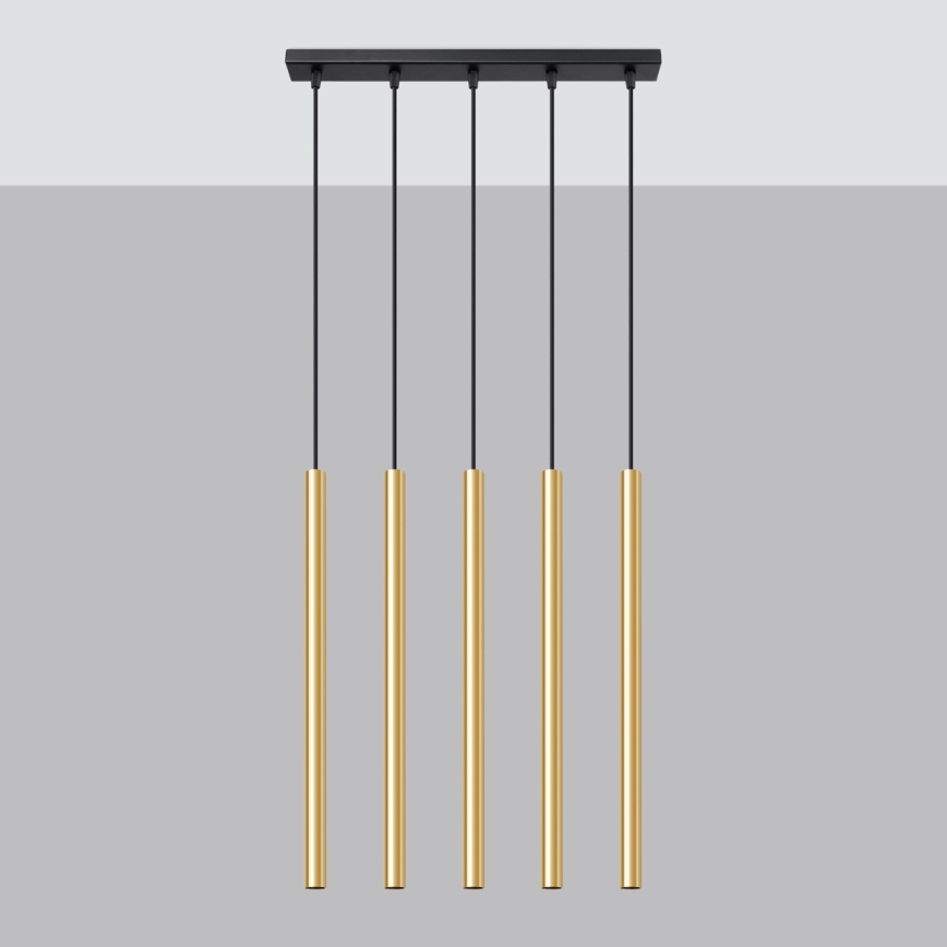 Lampadario a sospensione con filo PASTELO 5xG9/8W/230V oro
