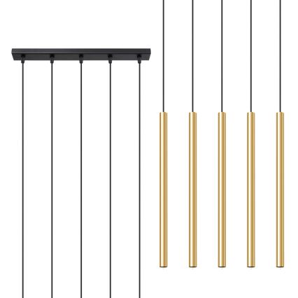 Lampadario a sospensione con filo PASTELO 5xG9/8W/230V oro