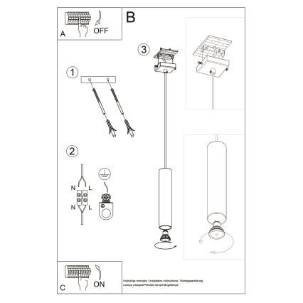 Lampadario a sospensione con filo LAGOS 1xGU10/10W/230V oro