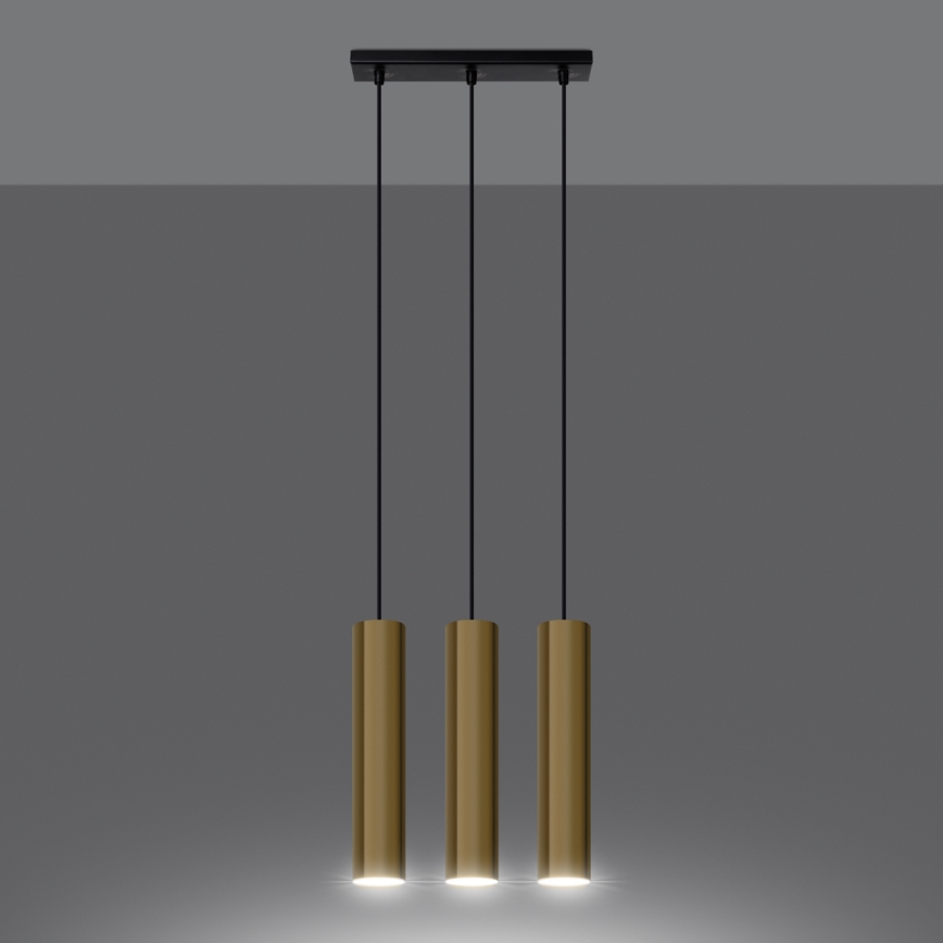 Lampadario a sospensione con filo LAGOS 3xGU10/10W/230V oro
