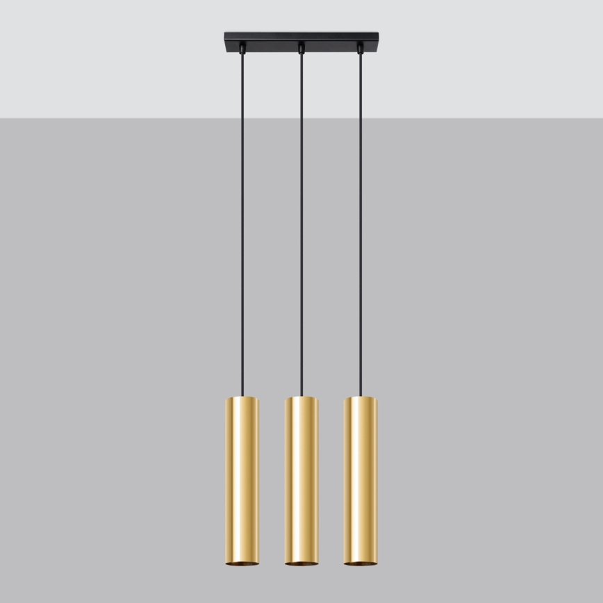 Lampadario a sospensione con filo LAGOS 3xGU10/10W/230V oro