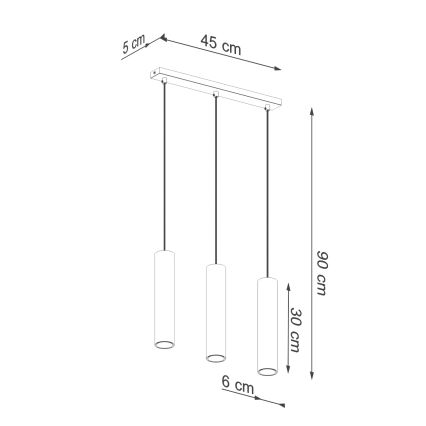 Lampadario a sospensione con filo LAGOS 3xGU10/10W/230V oro