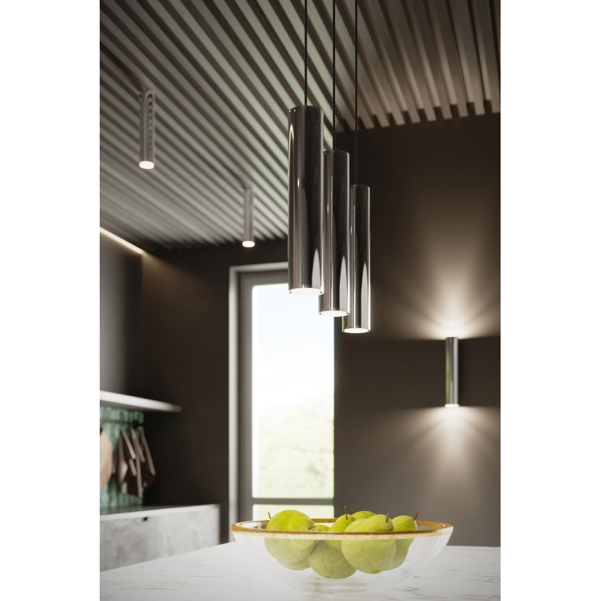 Lampadario a sospensione con filo LAGOS 1xGU10/10W/230V cromo lucido
