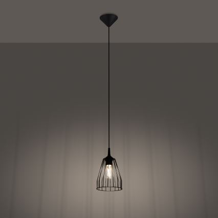Lampadario a sospensione con filo LEYO 1xE27/15W/230V nero