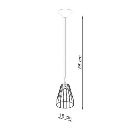 Lampadario a sospensione con filo LEYO 1xE27/15W/230V nero