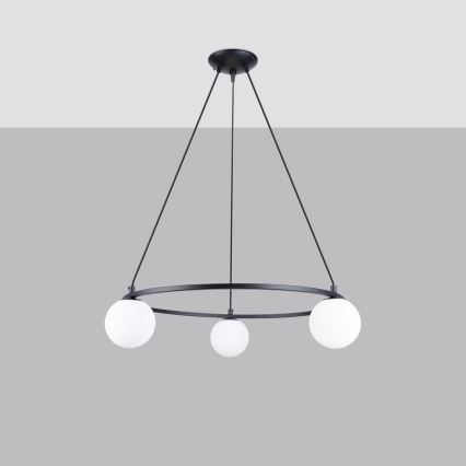 Lampadario a sospensione con filo YOLI 3xG9/8W/230V nero