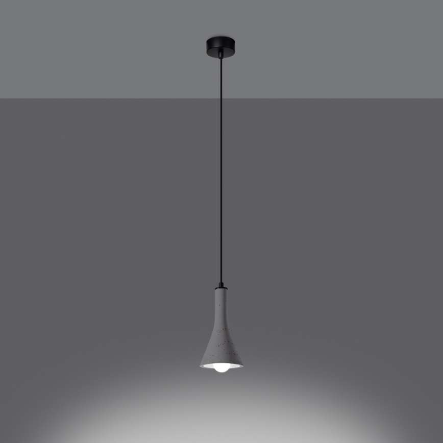 Lampadario a sospensione con filo REA 1xE14/12W/230V calcestruzzo